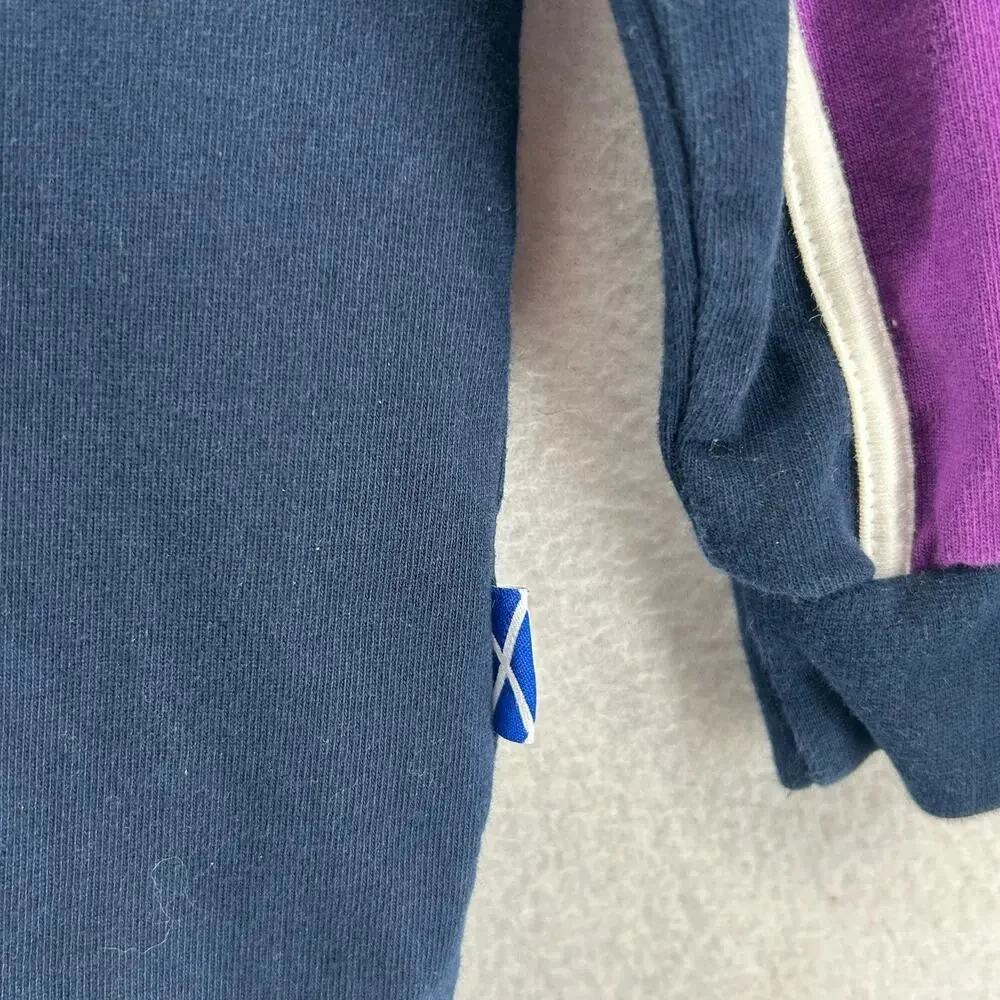 SCOTLAND Shirt Mens S RUGBY NATIONS Striped Tartan Army Polo Cotton Blue_9
